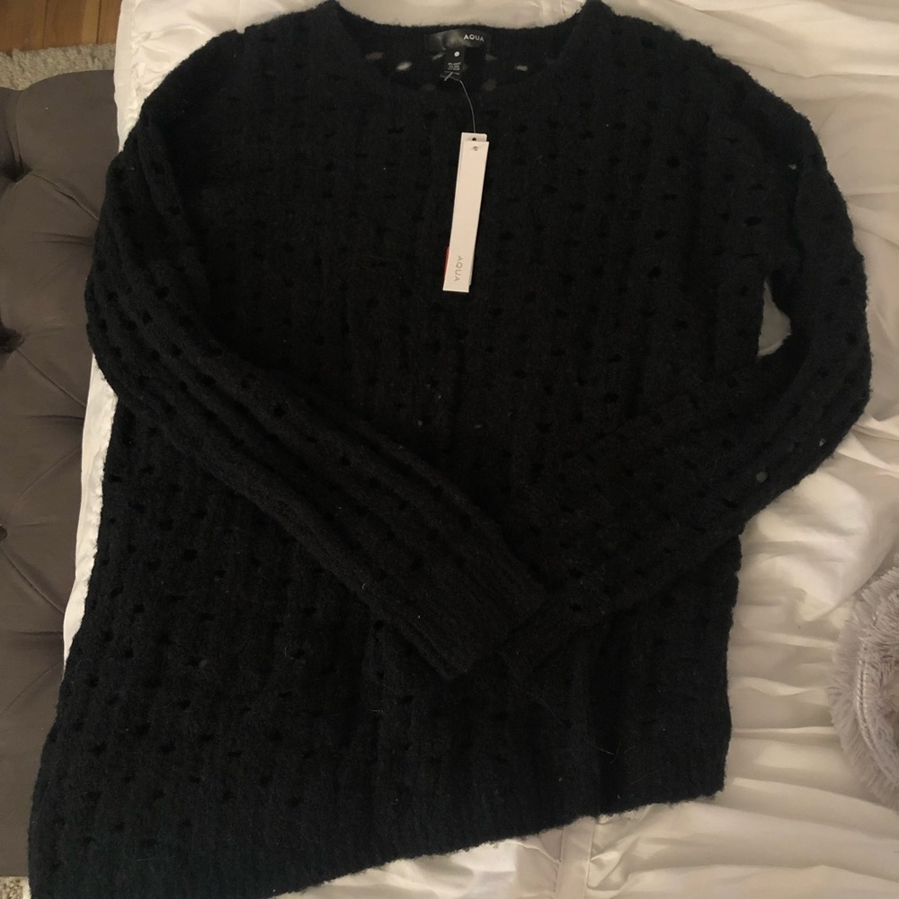Bloomingdales AQUA brand black sweater